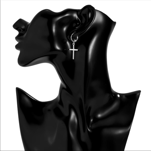 Mini Cross Pendant Earrings - Picture 5 of 7